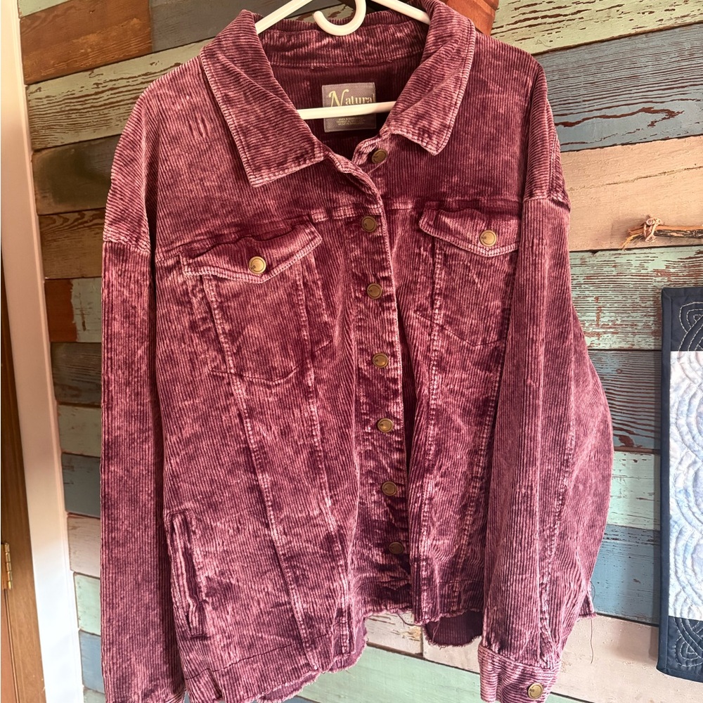 Natural Reflections Corduroy Jacket in Deep Purple